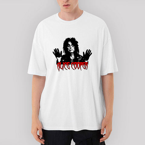 Alice Cooper Confused Oversize Beyaz Tişört