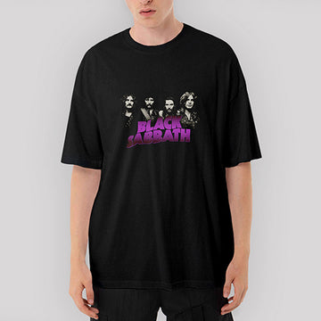 Black Sabbath Group 2 Oversize Siyah Tişört