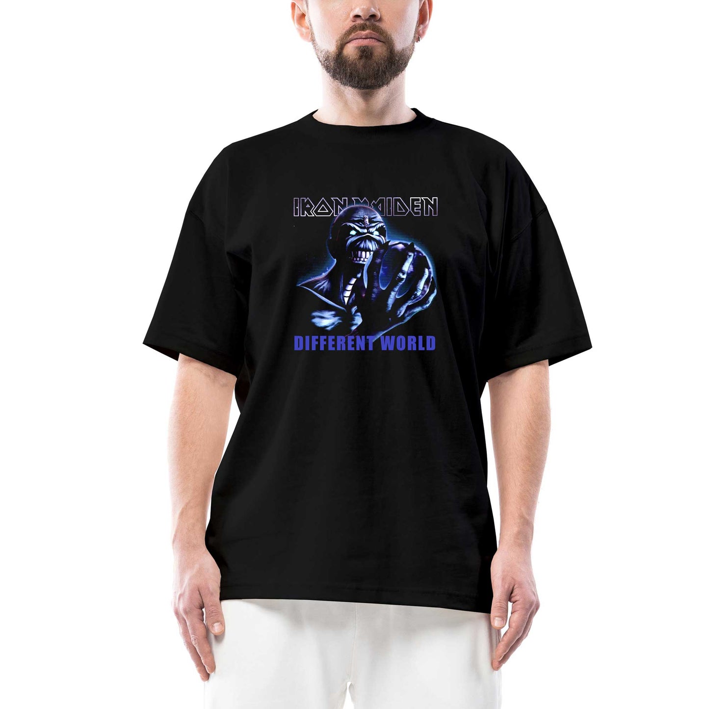Iron Maiden Different World Oversize Siyah Tişört