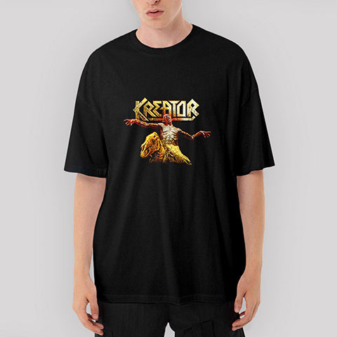 Kreator Horror Oversize Siyah Tişört