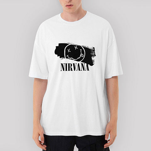 Nirvana Splash Oversize Beyaz Tişört