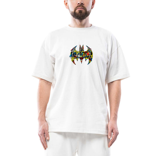 Batgirl Logo Oversize Beyaz Tişört