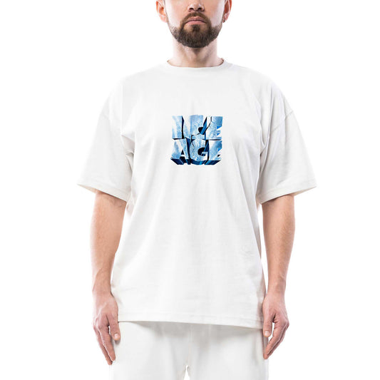 Buz Devri Logo Oversize Beyaz Tişört