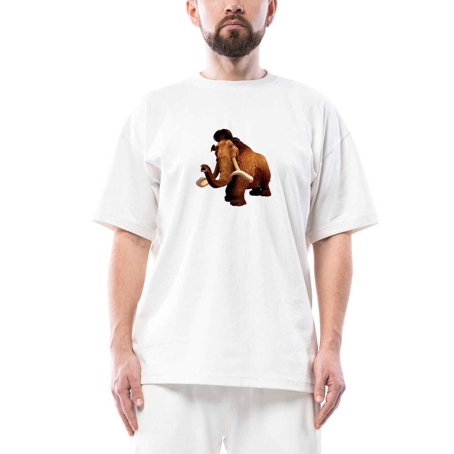 Buz Devri Manny Oversize Beyaz Tişört