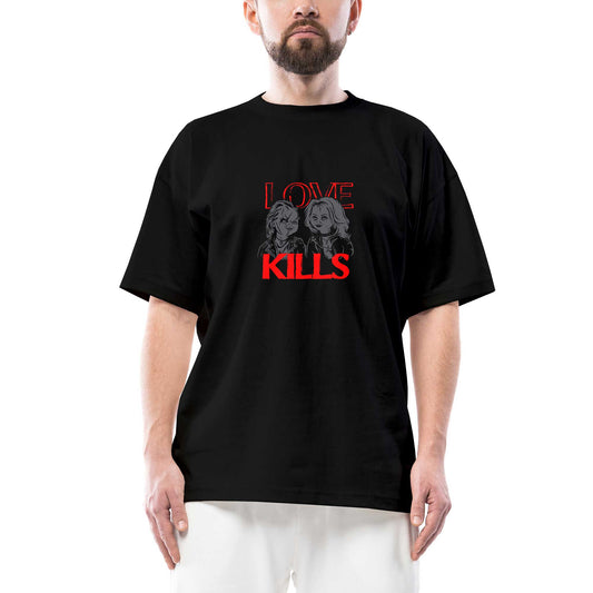 Chucky Love Kills Oversize Siyah Tişört