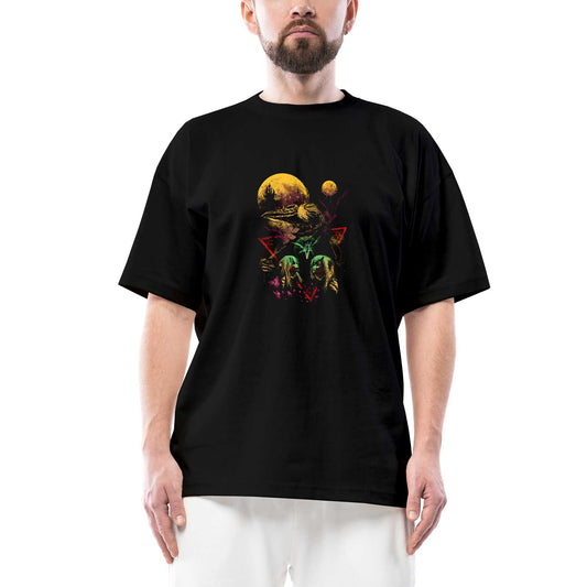 Dark Crystal Oversize Siyah Tişört