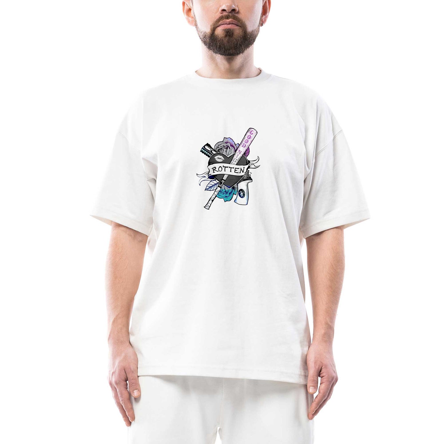 Harley Queen Rotten Oversize Beyaz Tişört