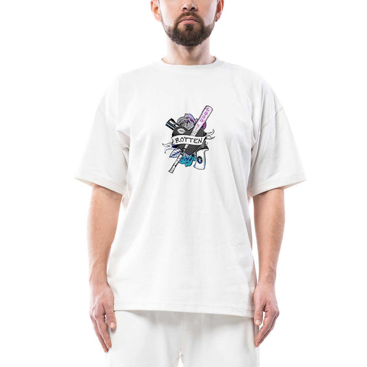 Harley Queen Rotten Oversize Beyaz Tişört