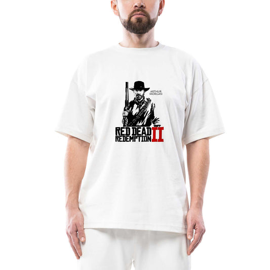 Red Dead Redemption 2 Oversize Beyaz Tişört