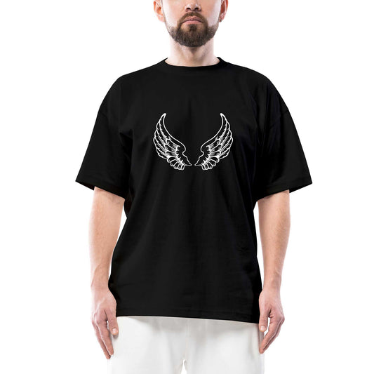Motocycle Wings Oversize Siyah Tişört