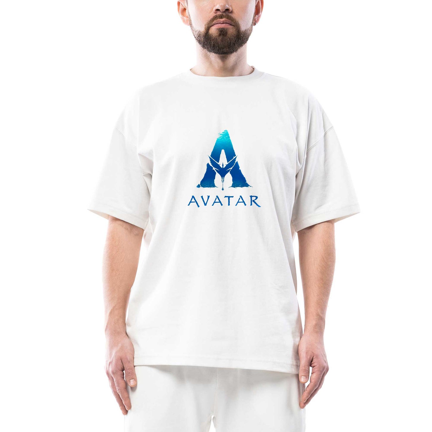 Avatar 2 Logo Oversize Beyaz Tişört