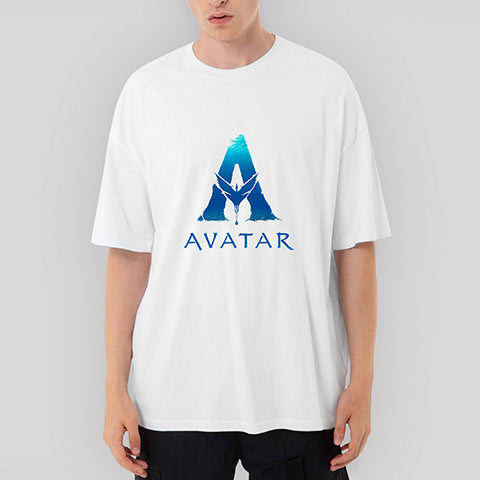 Avatar 2 Logo Oversize Beyaz Tişört