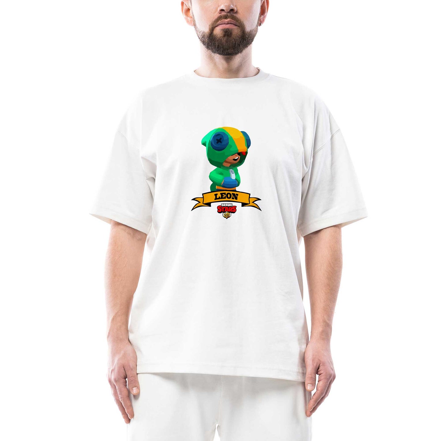 Brawl Stars Leon Oversize Beyaz Tişört