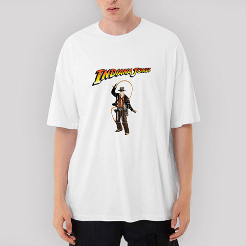 Indiana Jones Advantures Oversize Beyaz Tişört