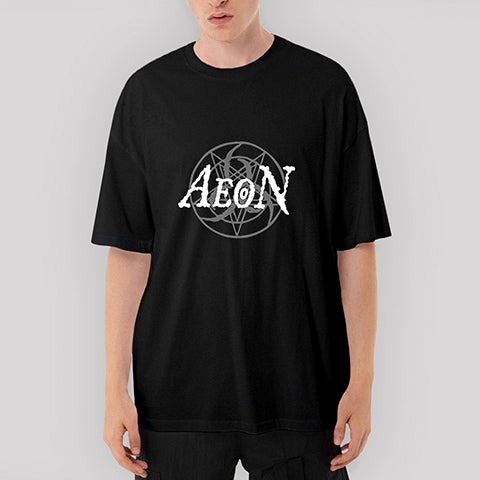 Aeon Logo Oversize Siyah Tişört