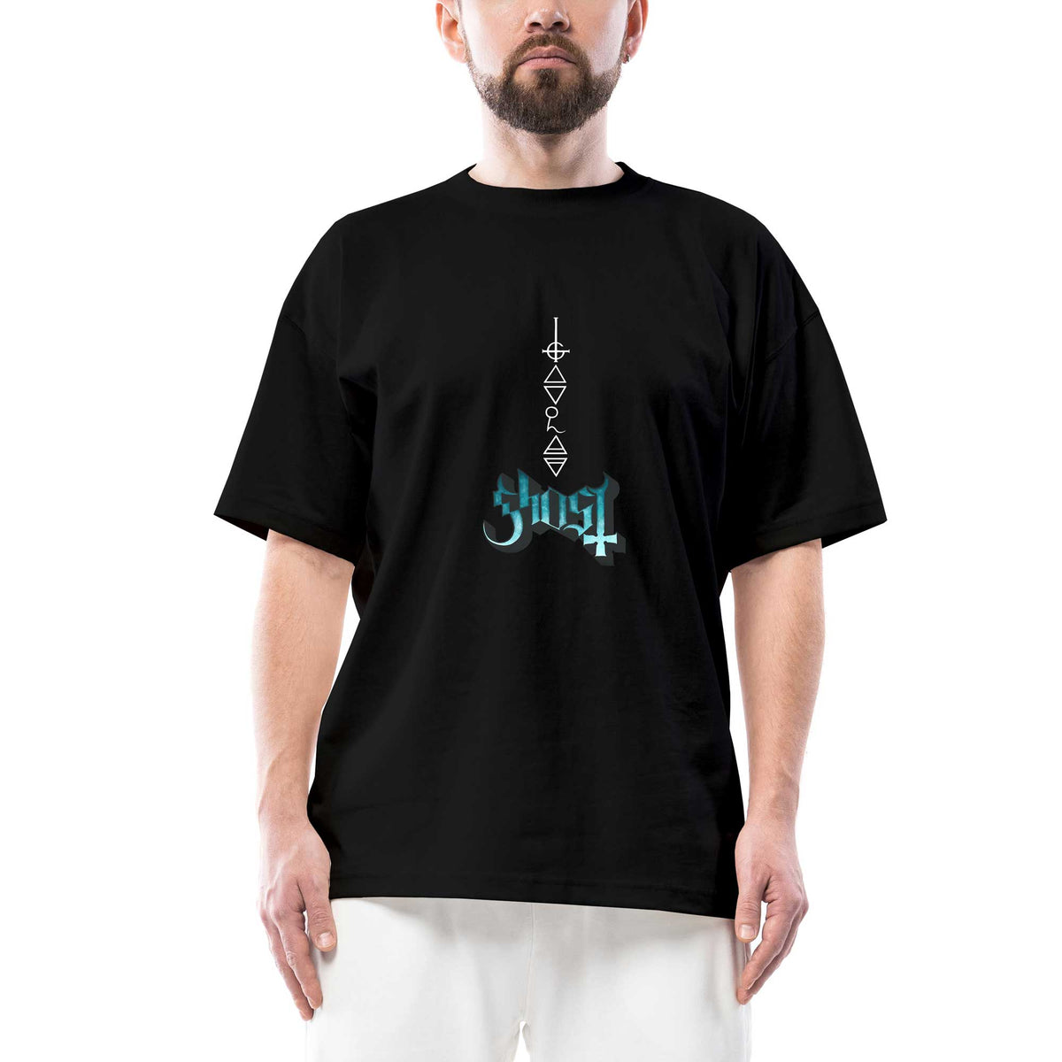 Ghost Rivals Oversize Siyah Tişört