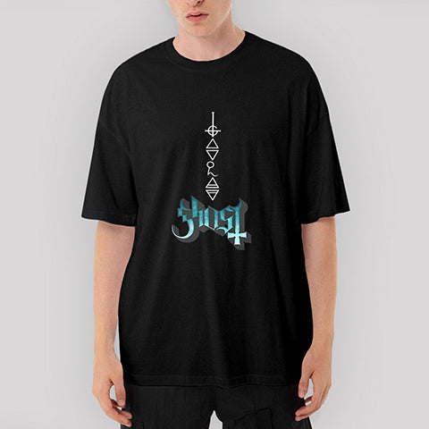 Ghost Rivals Oversize Siyah Tişört