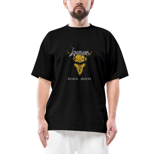 Venom Black Metal Oversize Siyah Tişört