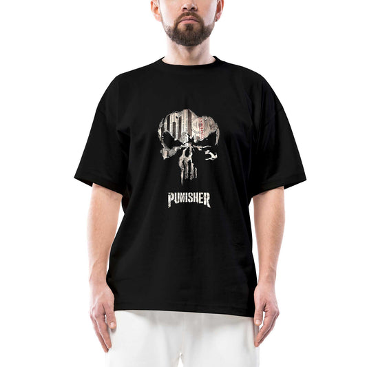 Punisher Confident Oversize Siyah Tişört