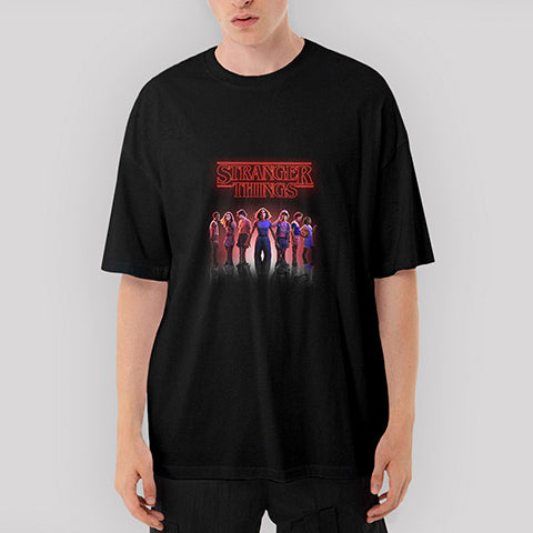 Stranger Things The New Oversize Siyah Tişört