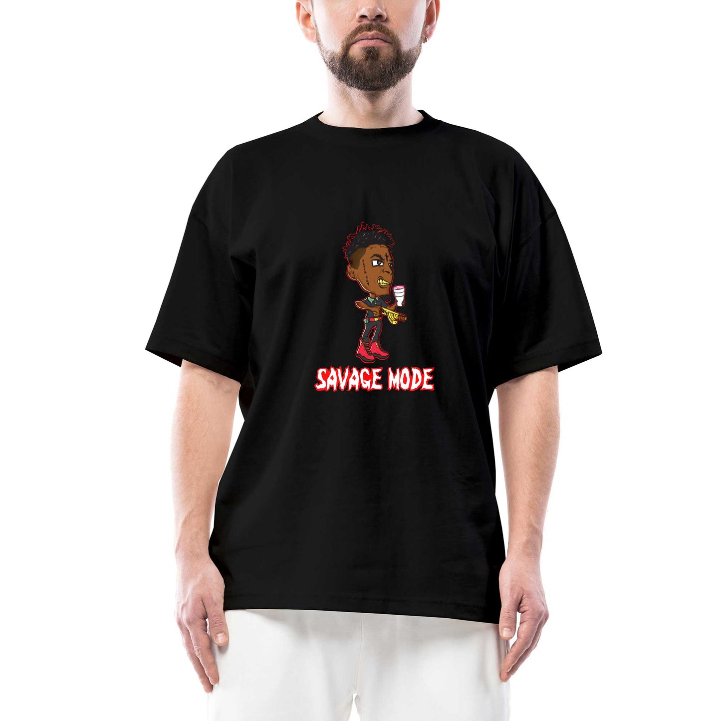 21 Savage Mode Oversize Siyah Tişört