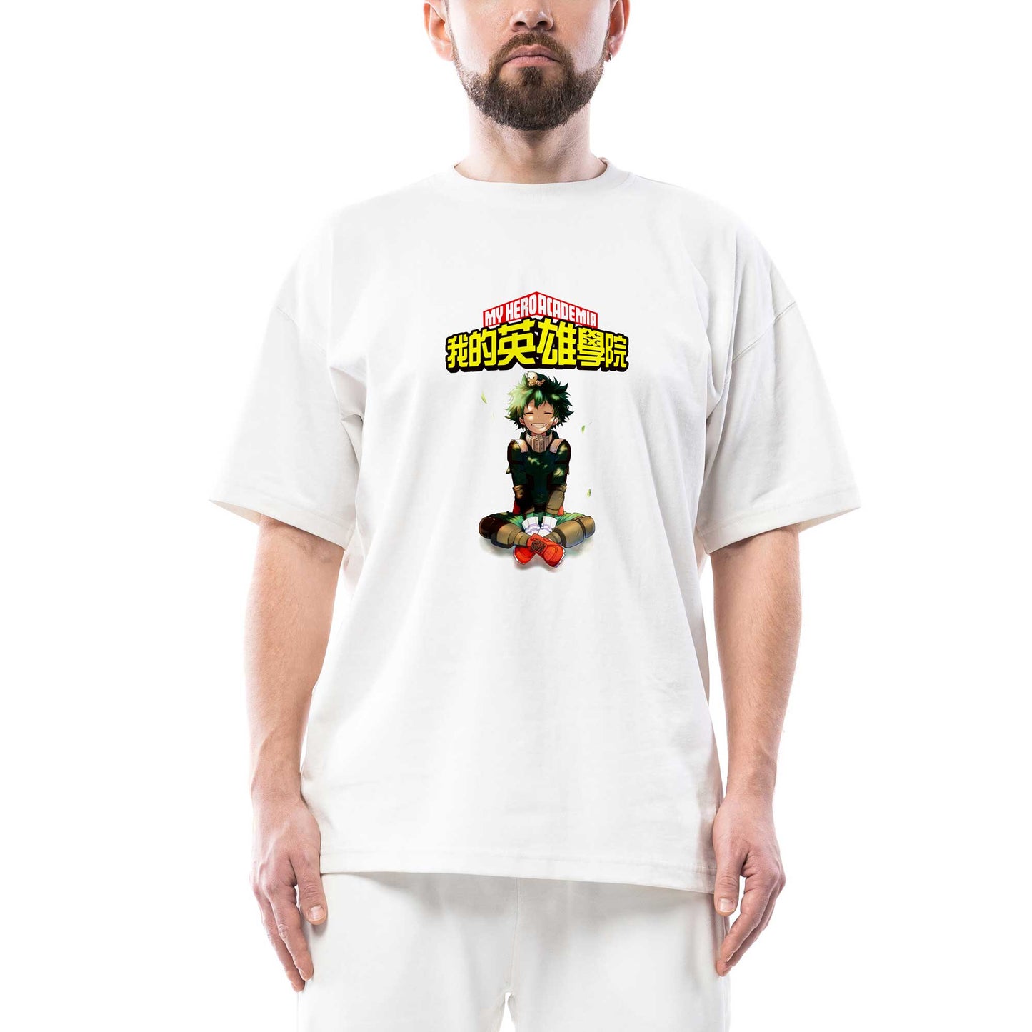 My Hero Academia Izuku Midoriya Oversize Beyaz Tişört