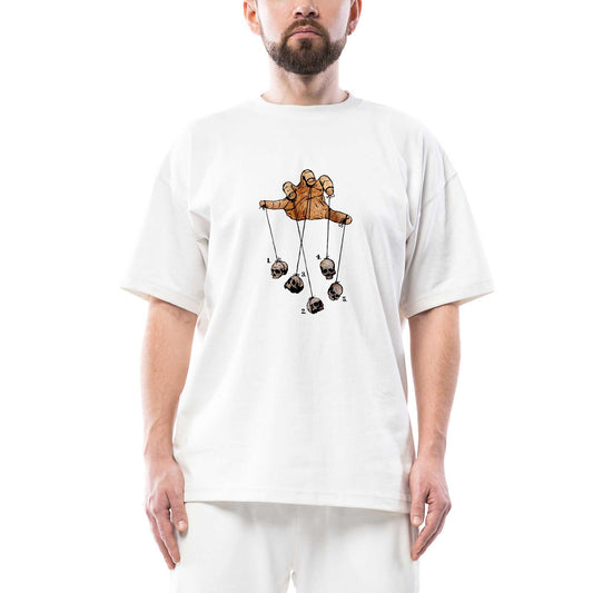 Puppet Skull Oversize Beyaz Tişört