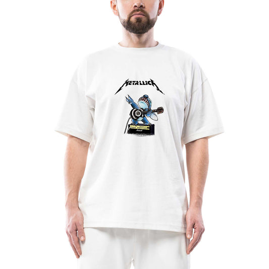 Metallica Animal Rock n Roll Oversize Beyaz Tişört