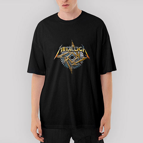 Metallica Blade Chain Oversize Siyah Tişört