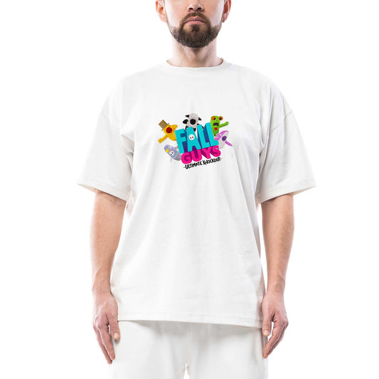 Fall Guys Team Oversize Beyaz Tişört