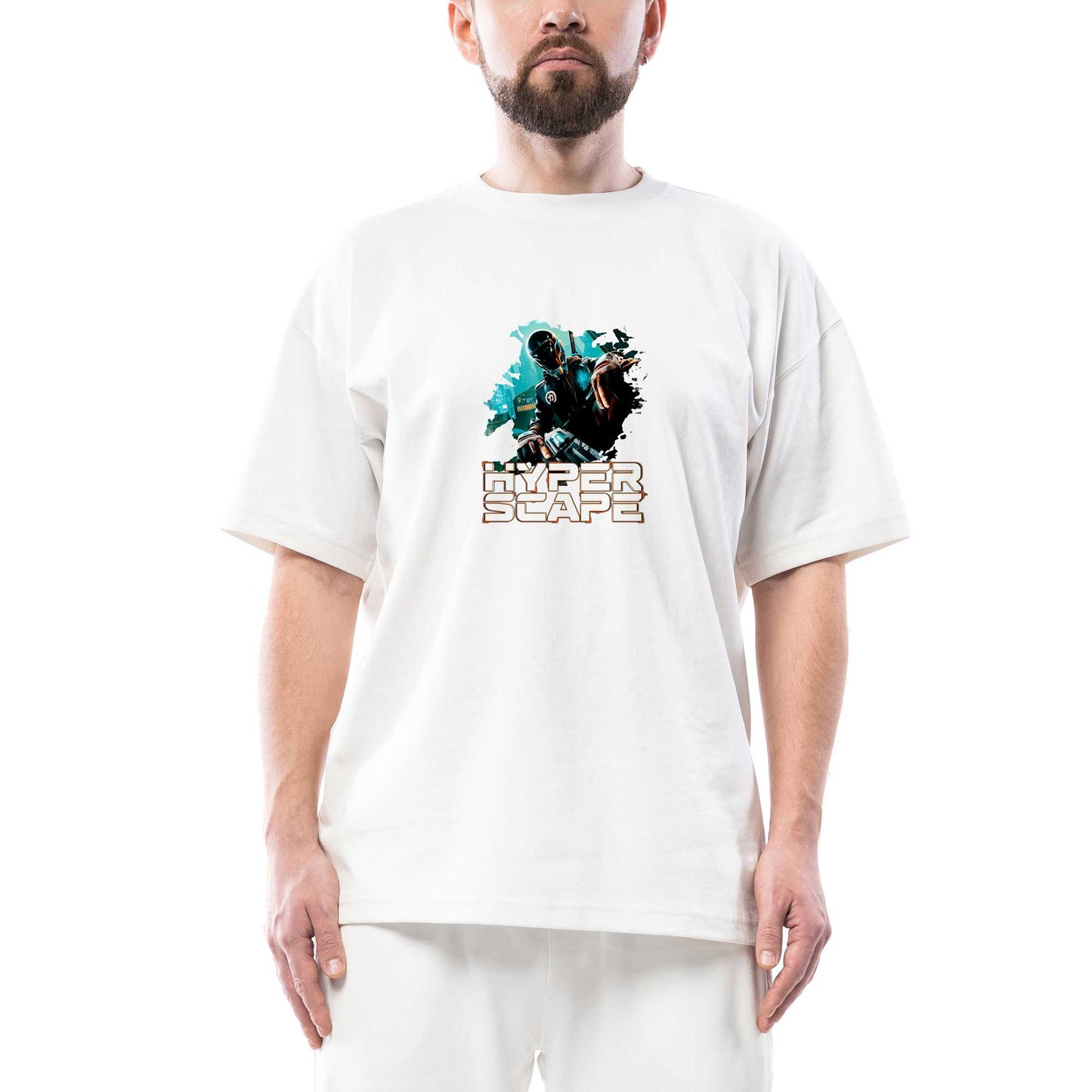 Hyper Scape Splash Oversize Beyaz Tişört