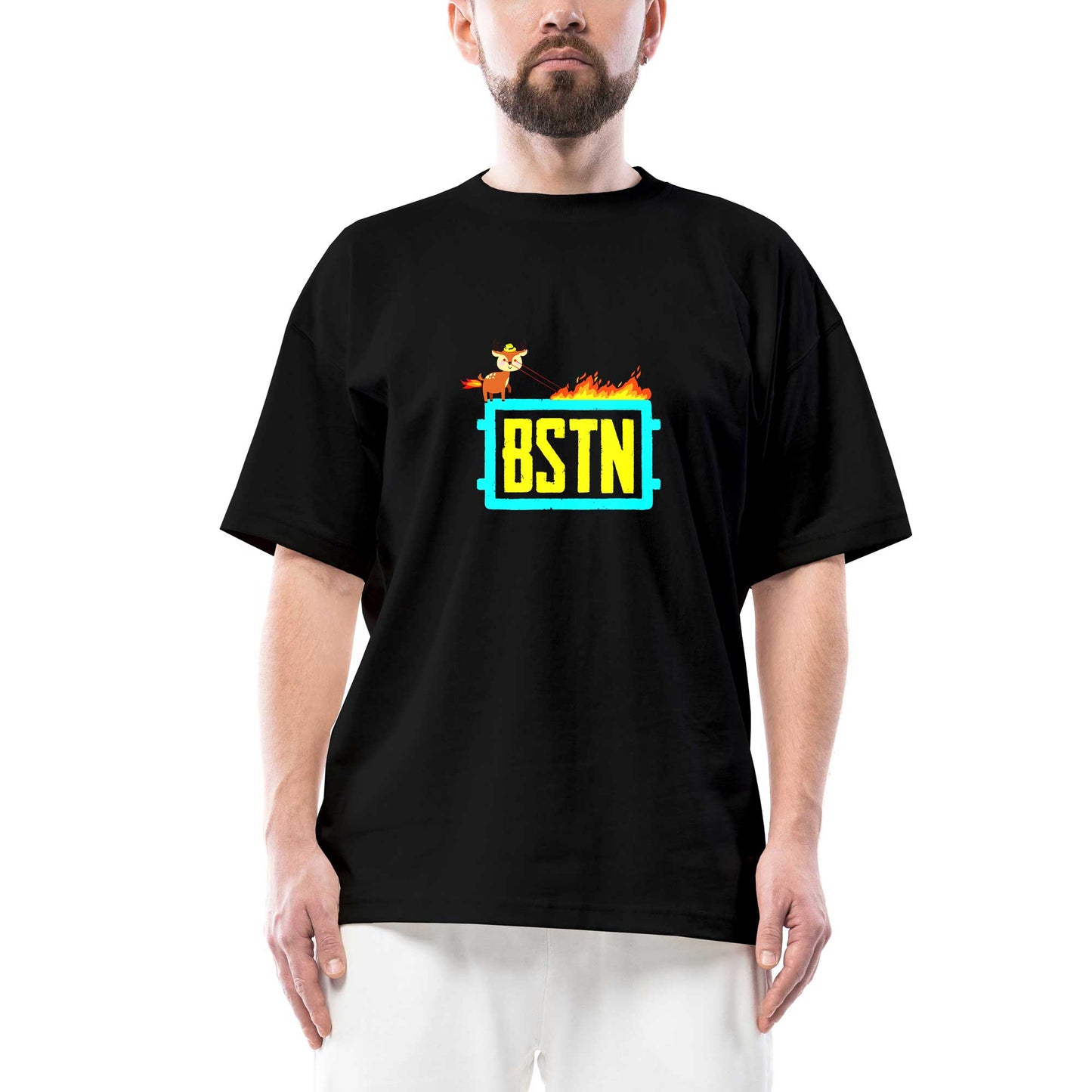 Bystanders Oversize Siyah Tişört