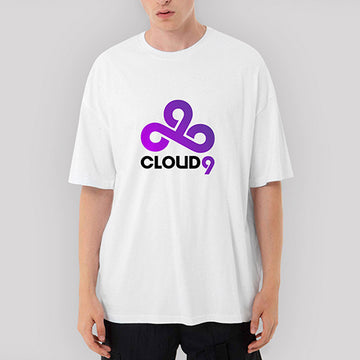 Cloud9 Purple Oversize Beyaz Tişört