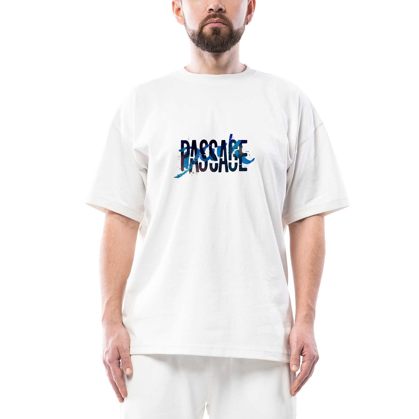 Dark Passage Splash Oversize Beyaz Tişört