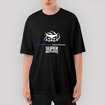 Supermassive Line Oversize Siyah Tişört