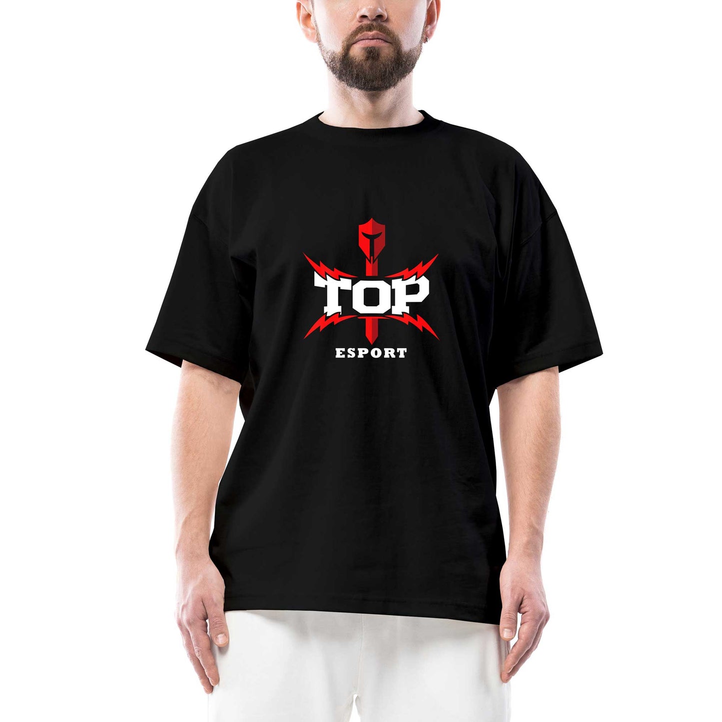 Topsports Gaming Lightning Oversize Siyah Tişört