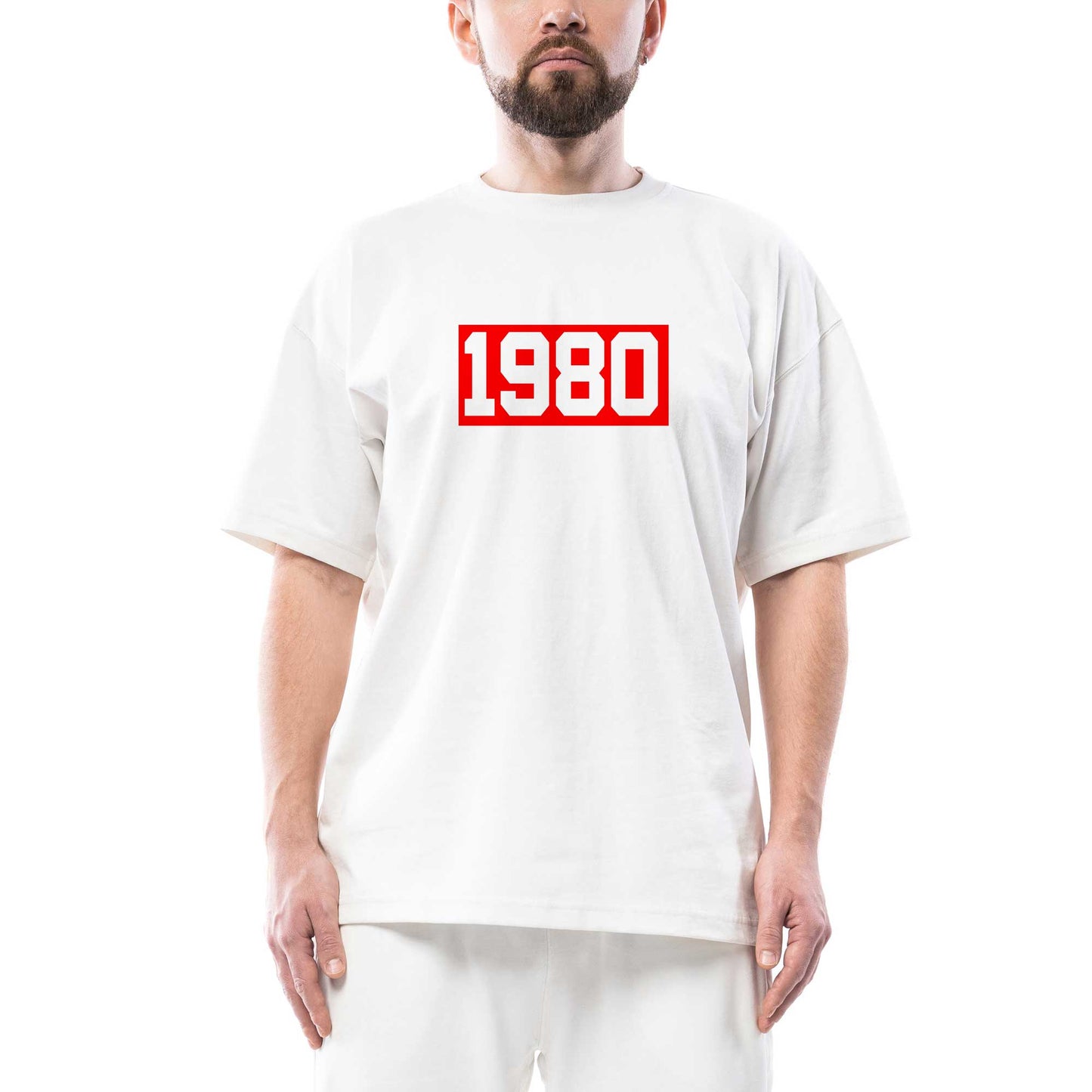 1980 Made Oversize Beyaz Tişört