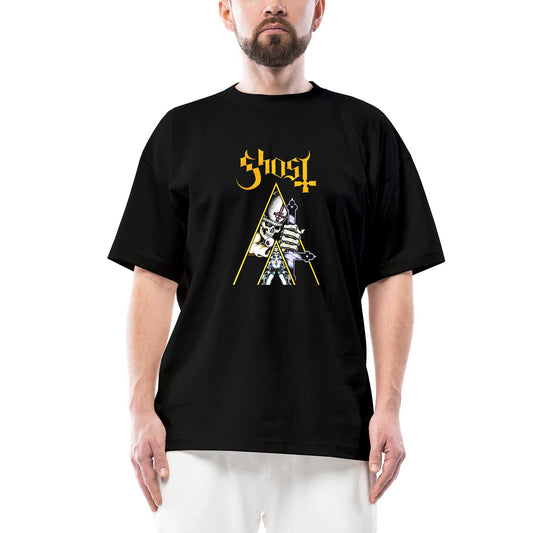 Ghost Cross Oversize Siyah Tişört