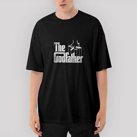 The Godfather Distorted Oversize Siyah Tişört