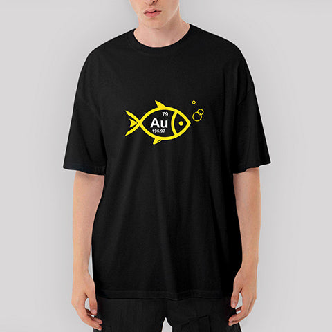 Altın Balık Oversize Siyah Tişört