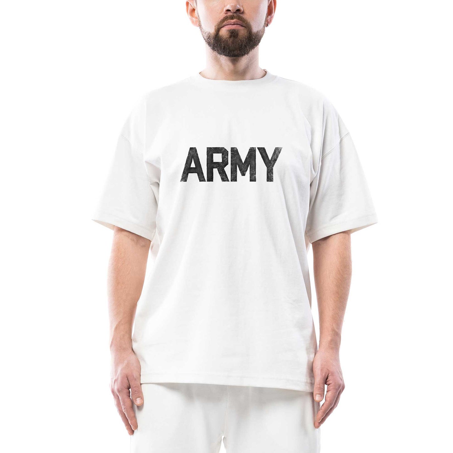 Army Oversize Beyaz Tişört