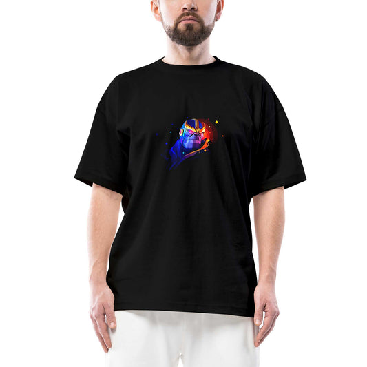 Geometric Thanos Oversize Siyah Tişört