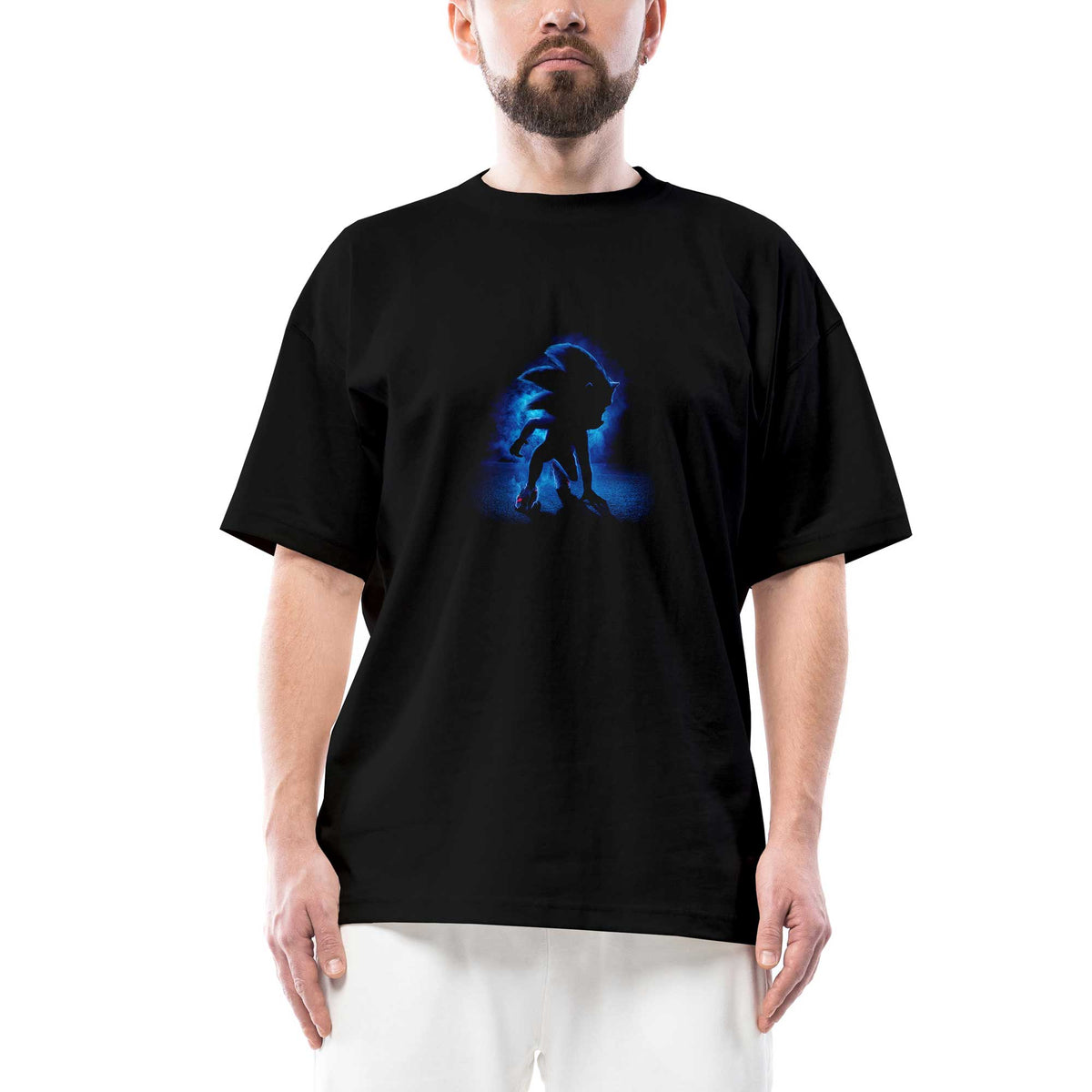 Sonic the Hedgehog Oversize Siyah Tişört