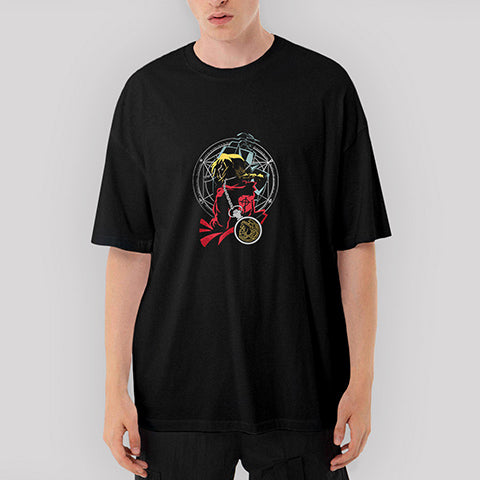 Fullmetal Alchemist Oversize Siyah Tişört