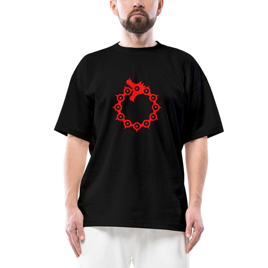 Seven Deadly Sins Dragon Sin Oversize Siyah Tişört