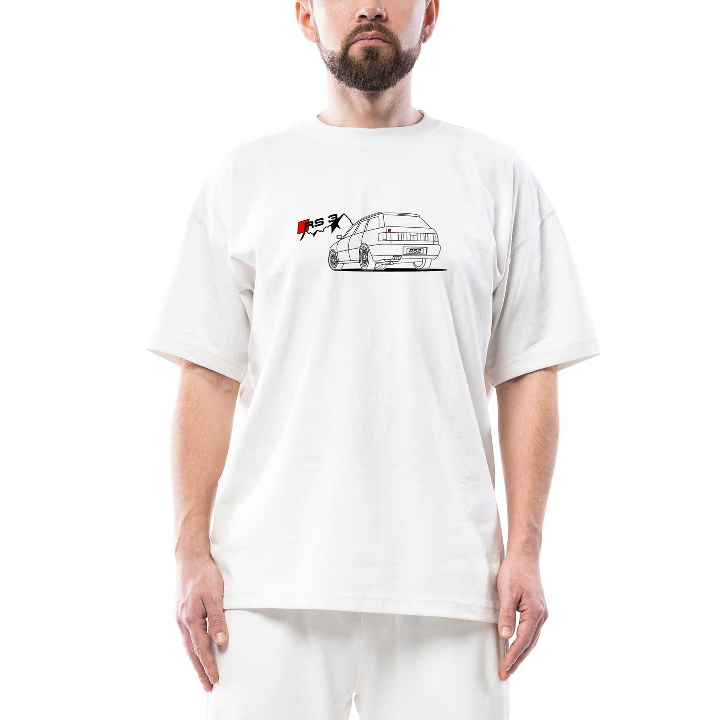 Audi RS2 Mountain's Oversize Beyaz Tişört