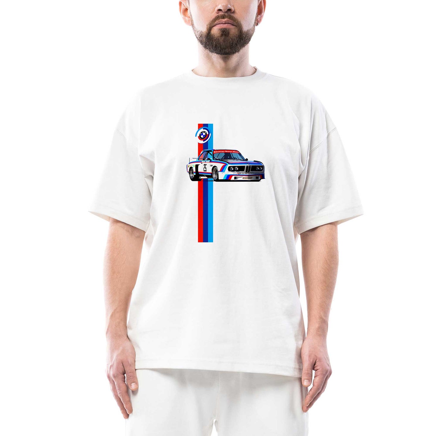 BMW Bavarian Motor Works Oversize Beyaz Tişört