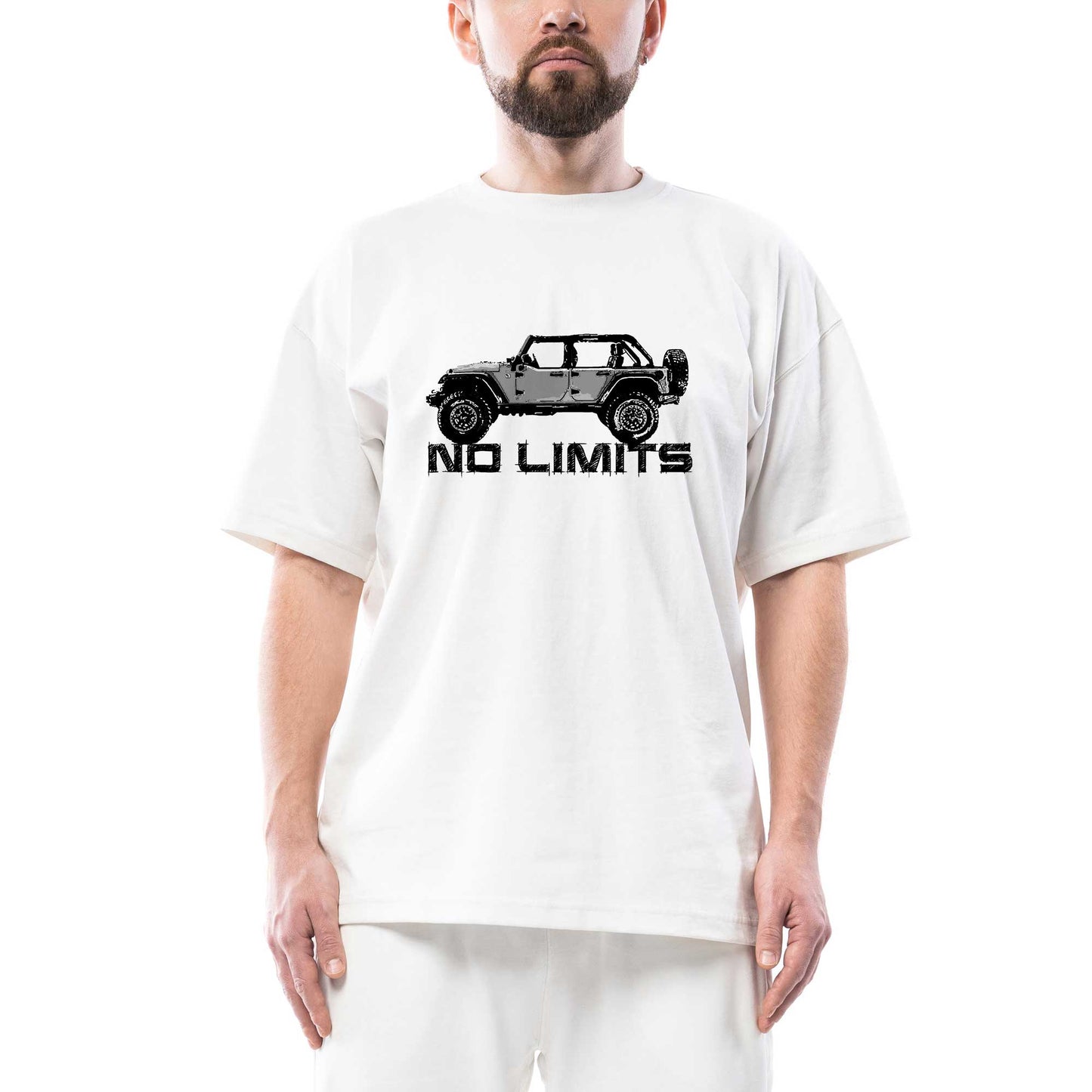 Jeep No Limits Oversize Beyaz Tişört