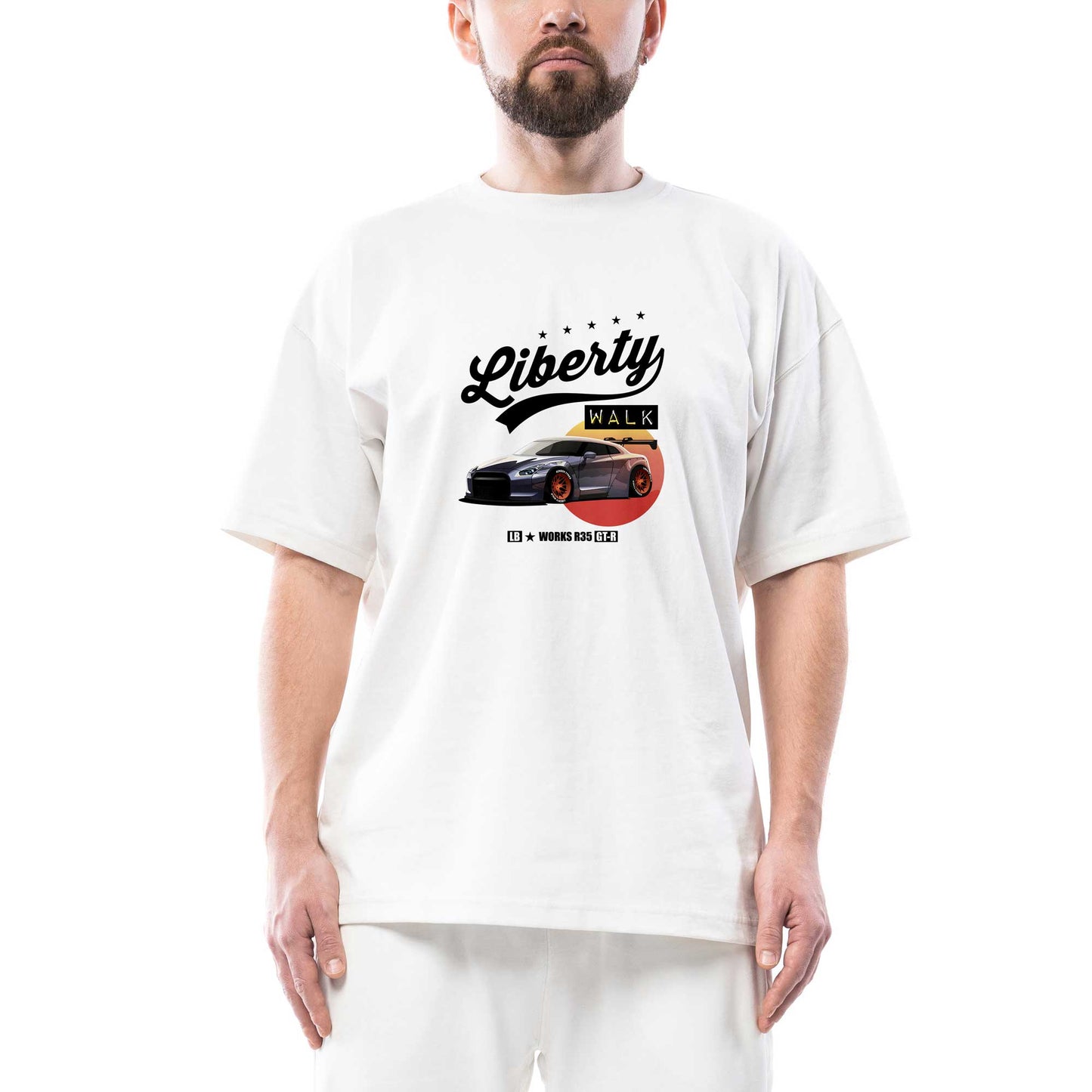 Liberty Walk Nissan Gtr T 35 Oversize Beyaz Tişört