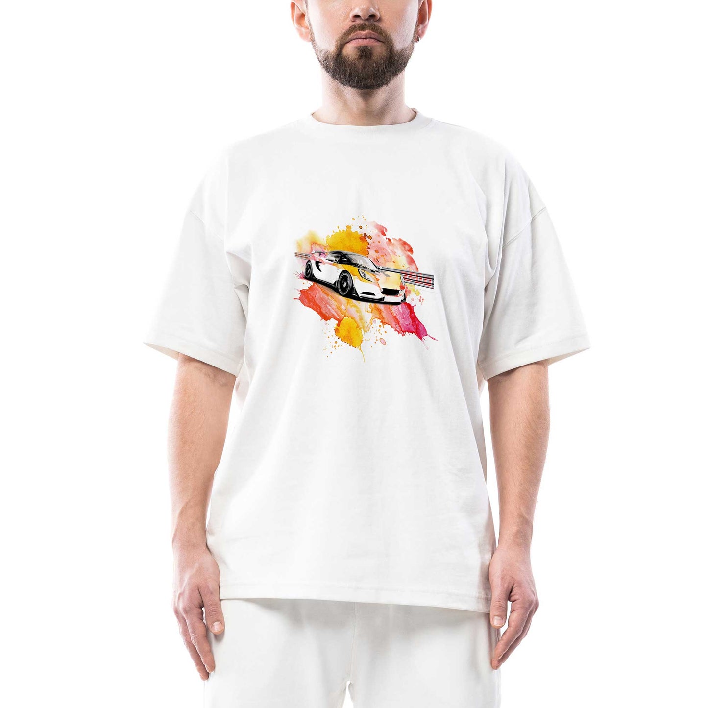 Porsche Zelio S3 Lotus Splash Oversize Beyaz Tişört